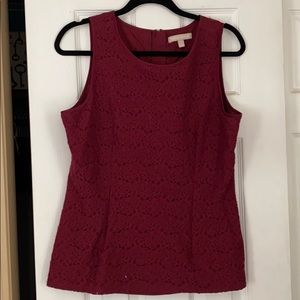 Banana Republic lace burgundy top